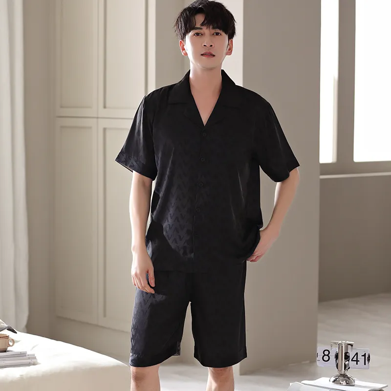 Floating Light Islands Pajama Set Men's Black-2