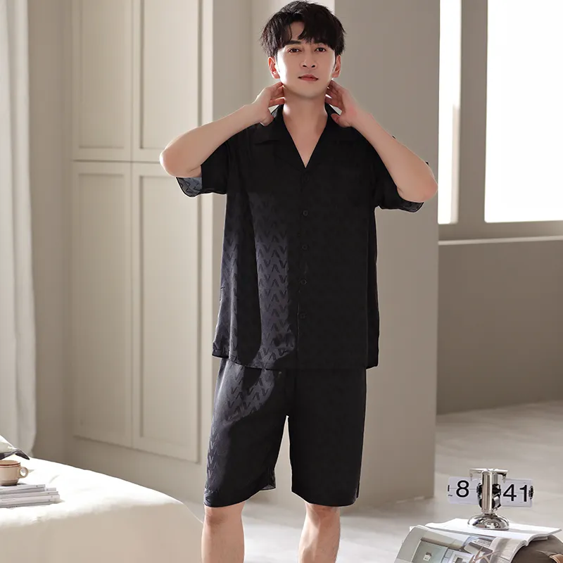 Floating Light Islands Pajama Set Men's Black-1