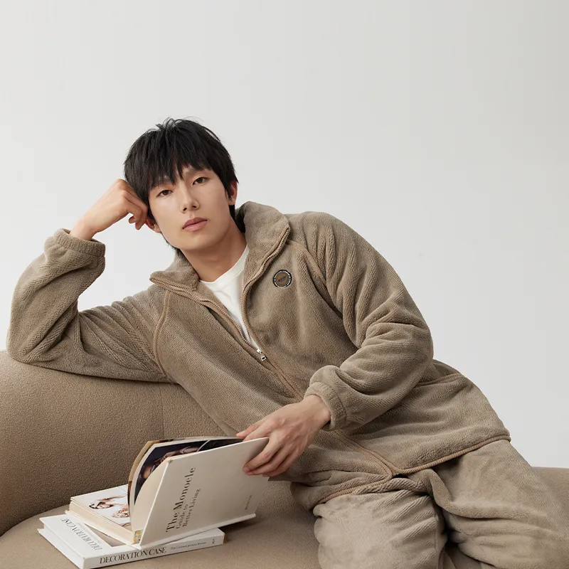 Floating light islands Men Pajama Sets-5