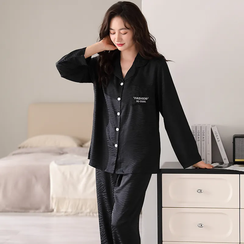 Floating Light Islands Pajama Set Women's Box Black-1