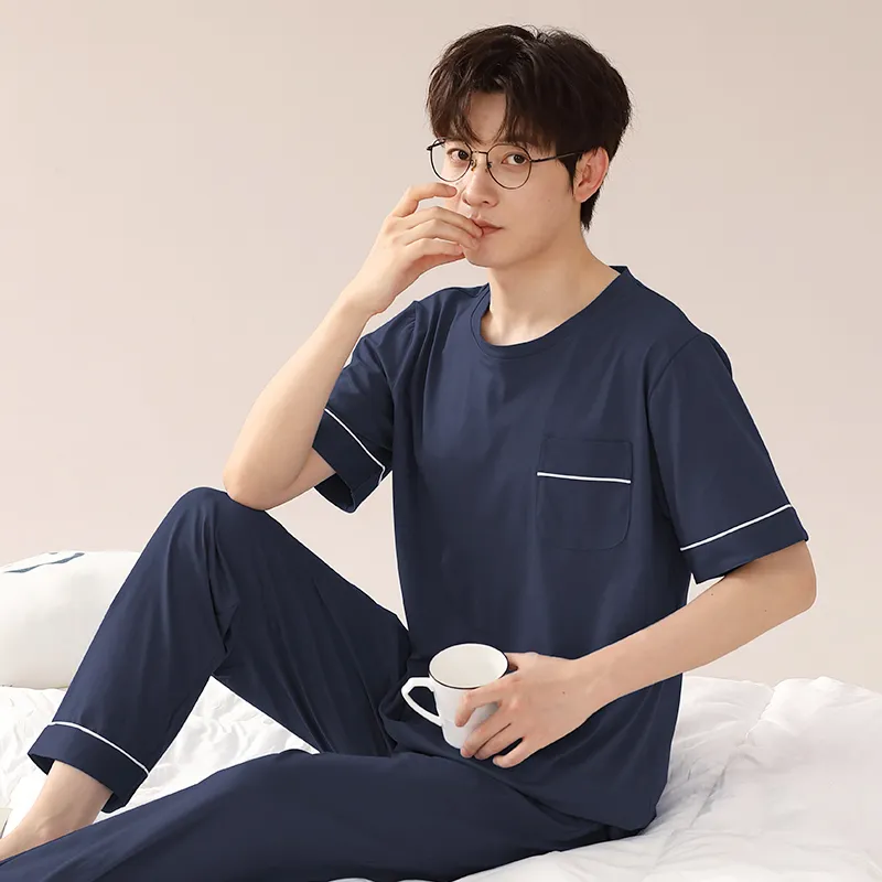 Floating Light Islands Pajama Set Men's Gift Box Set Cerulean-1