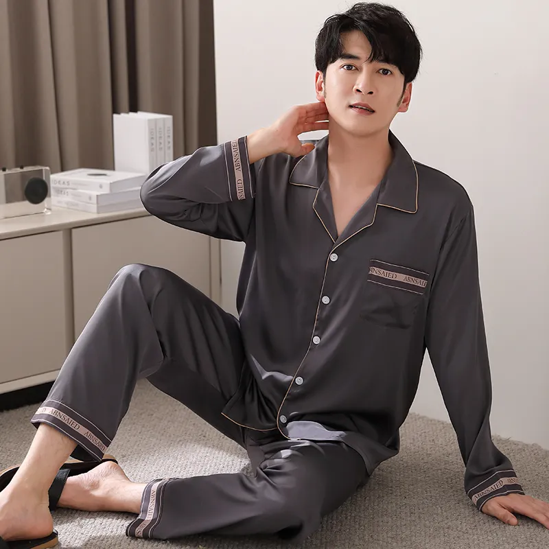 Floating Light Islands Pajama Set Men's Gift Box Set Gray-3