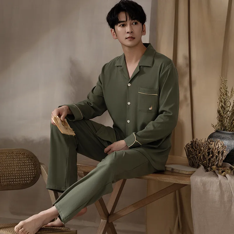 Floating Light Islands Pajama Set Men's Gift Box Set Gray-5