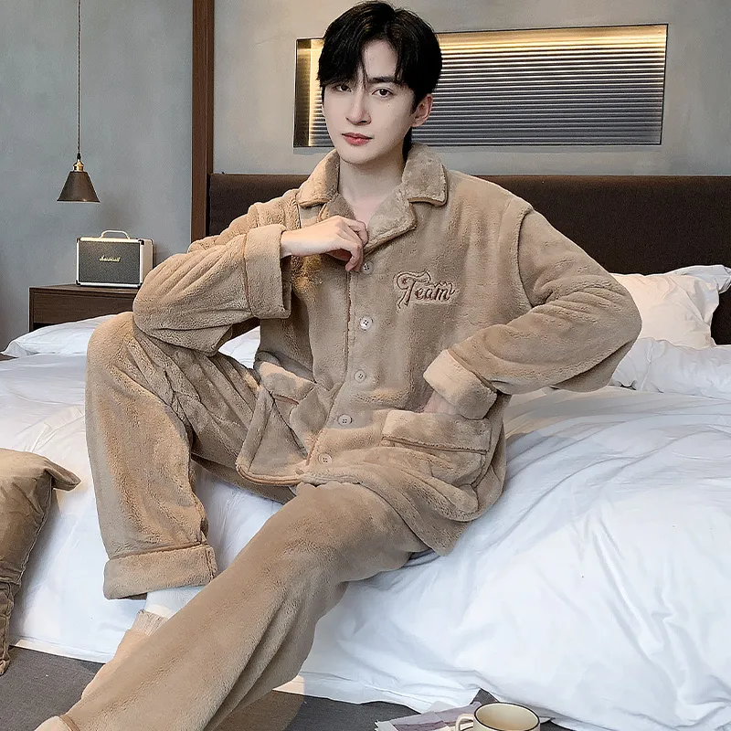 Floating Light Islands Pajama Set Men's Shopping Bag Tan-4