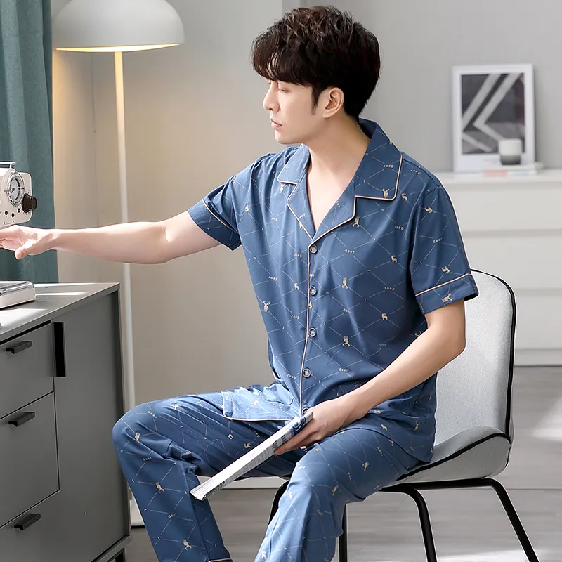 Floating light islands Men Pajama Sets-5