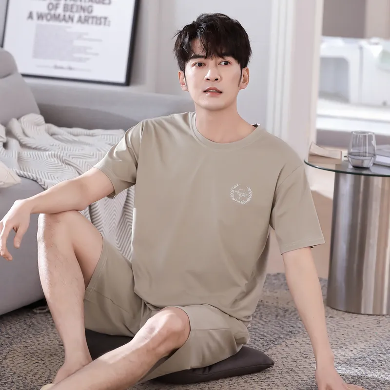 Floating Light Islands Pajama Set Men's Gift Box Set Khaki-5