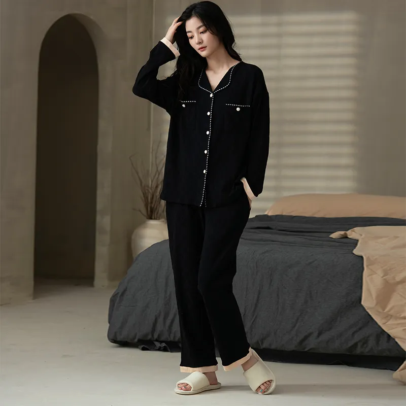 Floating Light Islands Pajama Set Women's Box Black-7