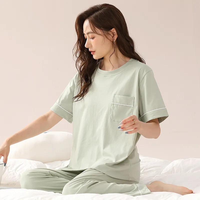 Floating Light Islands Pajama Set Women's Gift Box Set Vanilla Green-2
