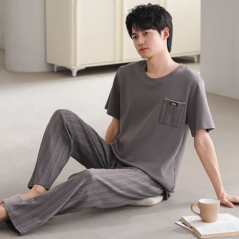 Floating Light Islands Pajama Set Men's Dark Gray-2