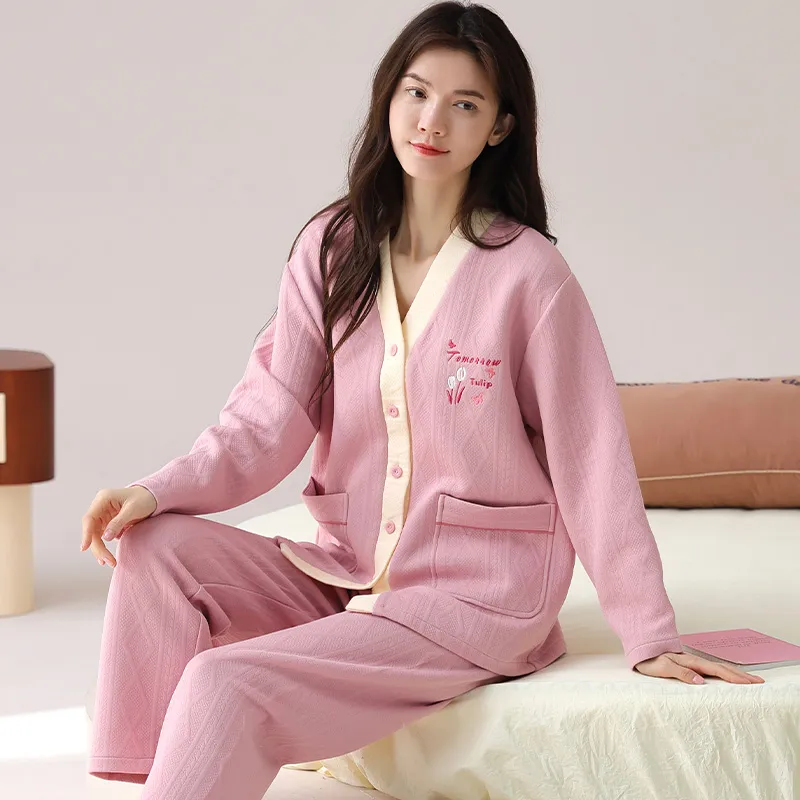 Floating Light Islands Pajama Set Women's Shopping Bag Included Pink-4