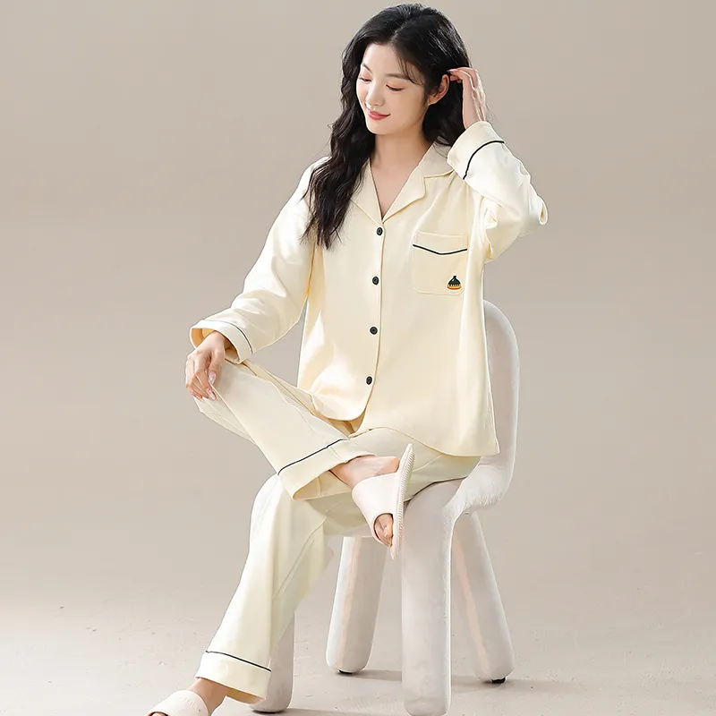 Floating Light Islands Pajama Set Women's Gift Box Set Light Yellow-2