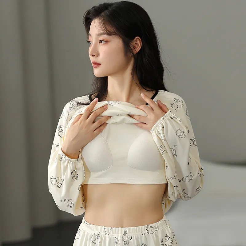Floating Light Islands Pajama Set Women's Box Ecru-5
