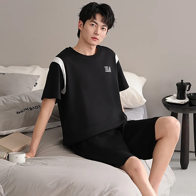 Floating Light Islands Pajama Set Men's Black-1