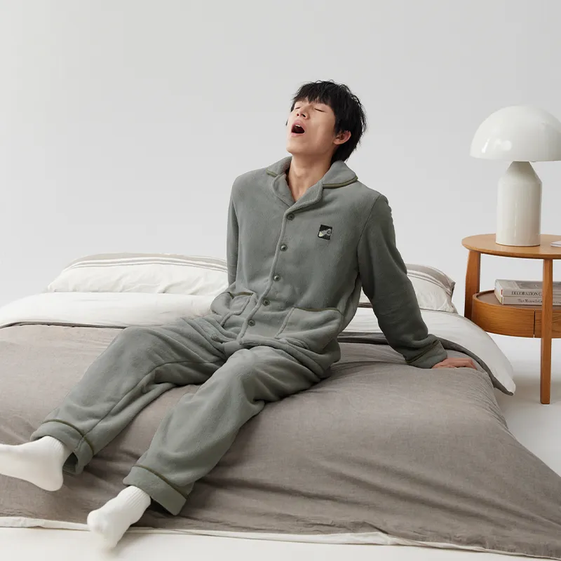 Floating light islands Men Pajama Sets-4