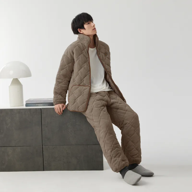 Floating light islands Men Pajama Sets-2