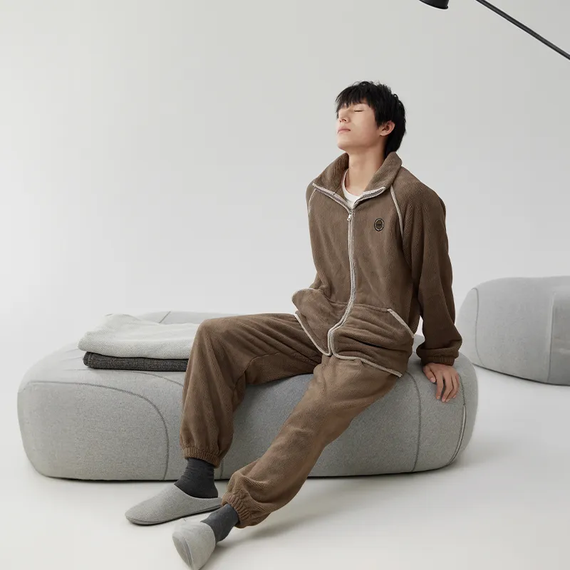 Floating light islands Men Pajama Sets-4