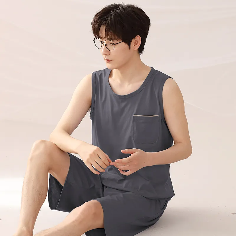 Floating Light Islands Pajama Set Men's Dark Gray-2