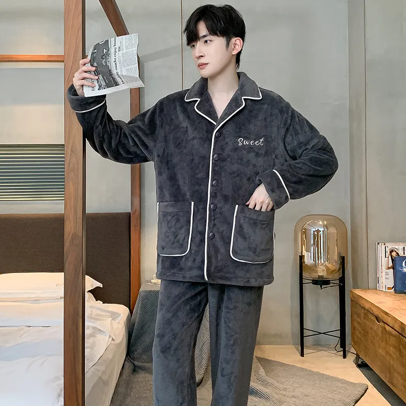 Floating light islands Men Pajama Sets-4