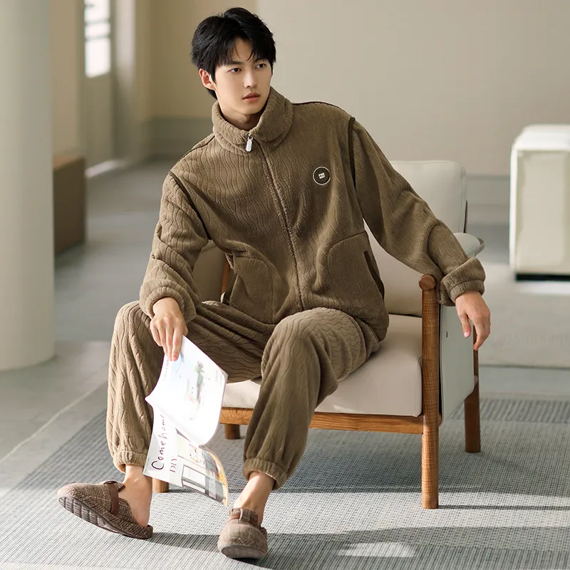 Floating Light Islands Pajama Set Gift Box Set Men's Dark Brown-2