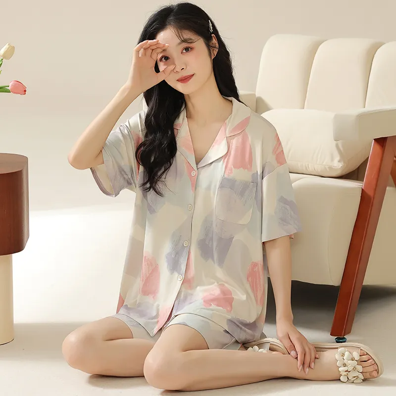 Floating Light Islands Pajama Set Women's Box Pink Purple-8