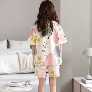 Floating Light Islands Pajama Set Women's Gift Box Set Light Apricot