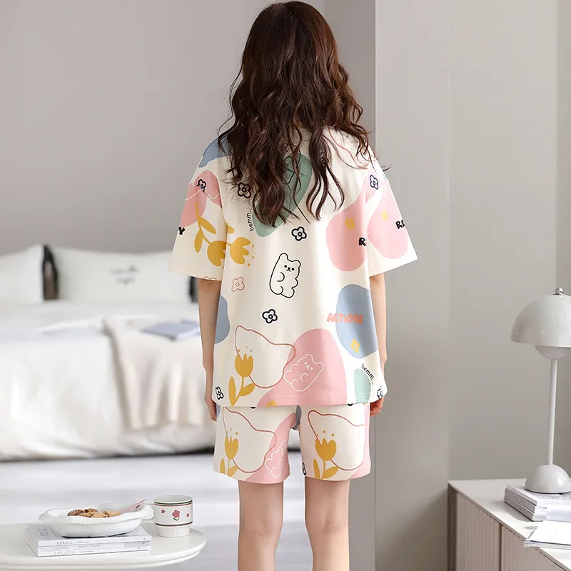 Floating Light Islands Pajama Set Women's Gift Box Set Light Apricot-0