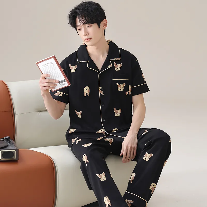 Floating Light Islands Pajama Set Men's Black-1