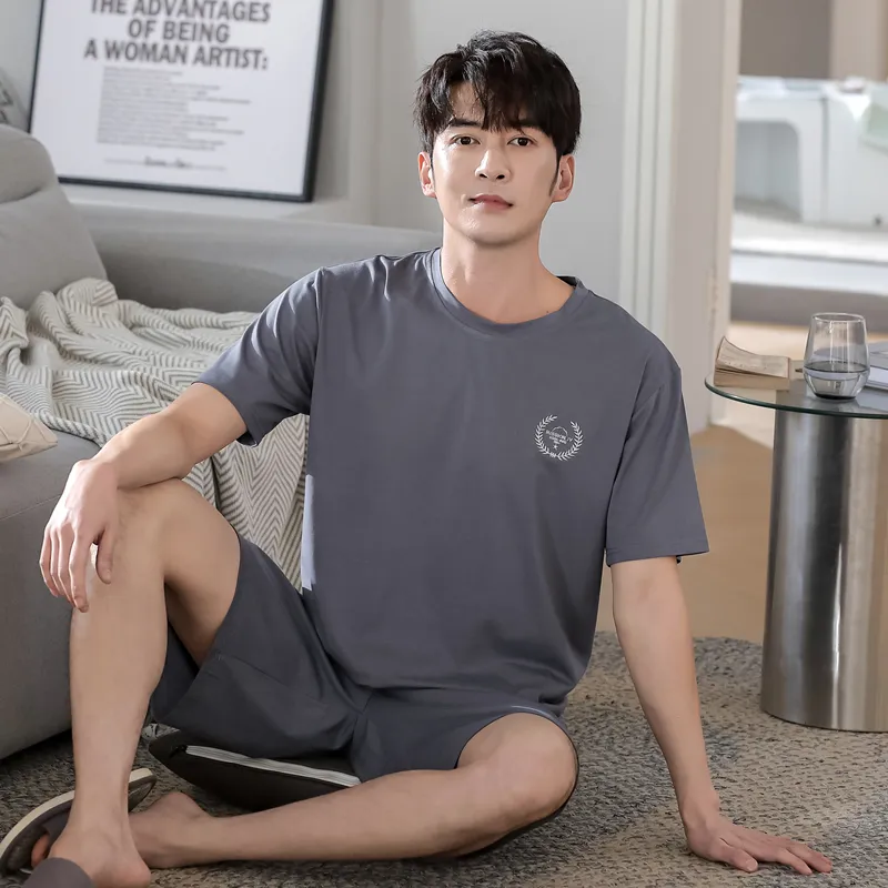 Floating Light Islands Pajama Set Men's Gift Box Set Gray-4