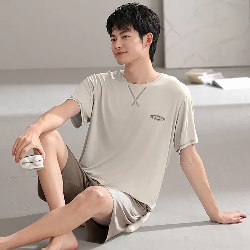 Floating Light Islands Pajama Set Men's Wheat-3