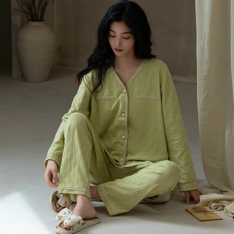 Floating Light Islands Pajama Set Women's Box Green-4