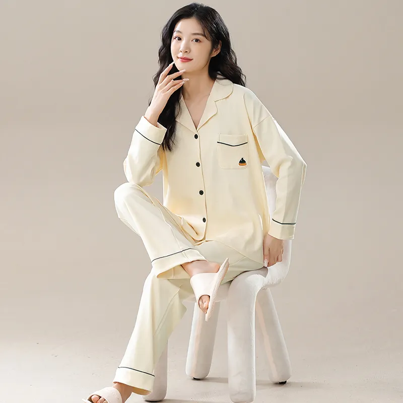 Floating Light Islands Pajama Set Women's Gift Box Set Light Yellow-4