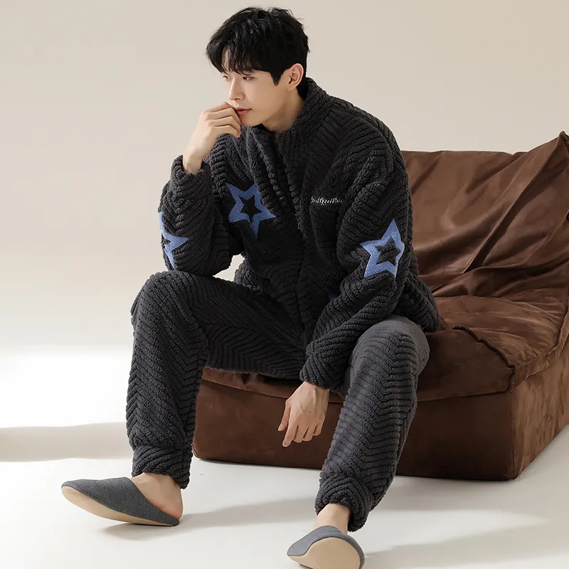 Floating light islands Men Pajama Sets-5