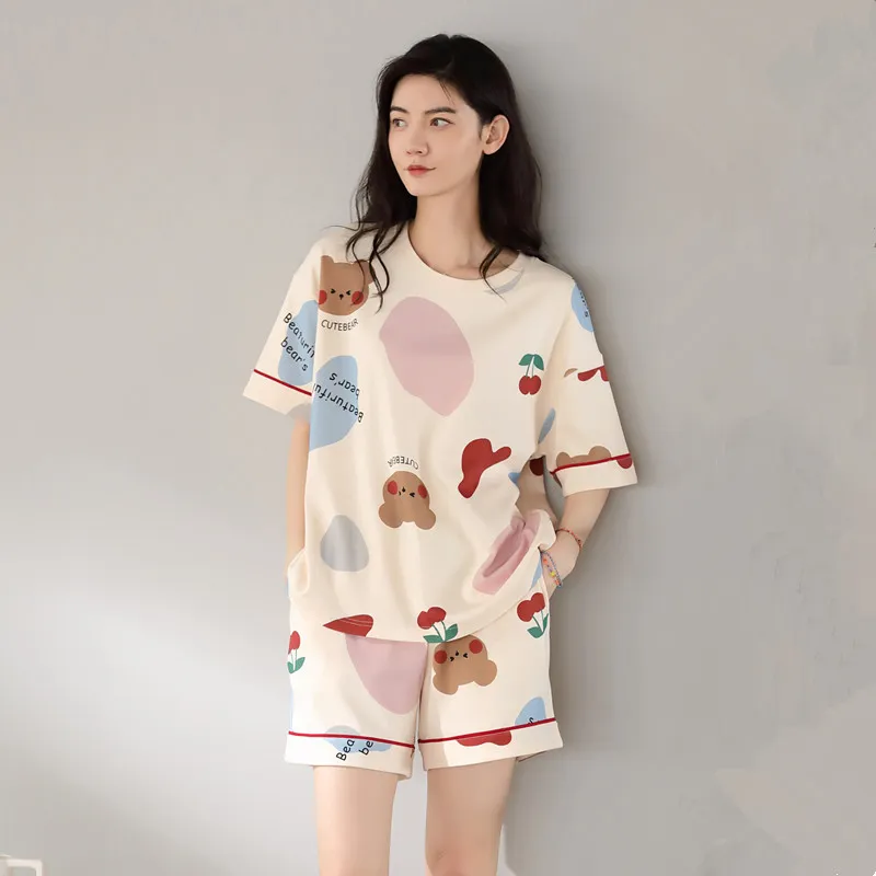 Floating Light Islands Pajama Set Women's Gift Box Set Apricot Pink-7