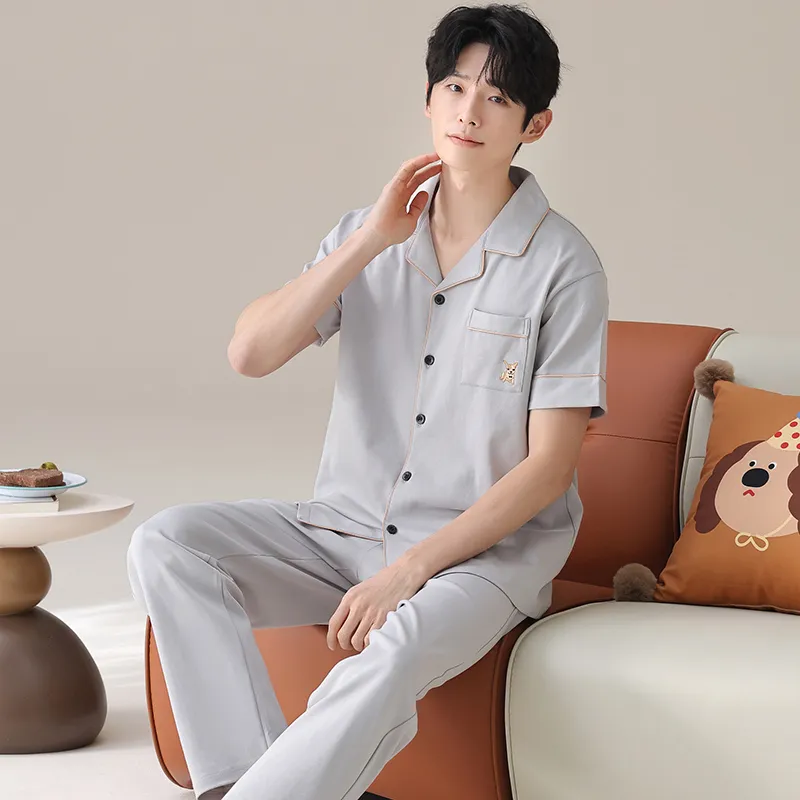 Floating Light Islands Pajama Set Men's Gray-2