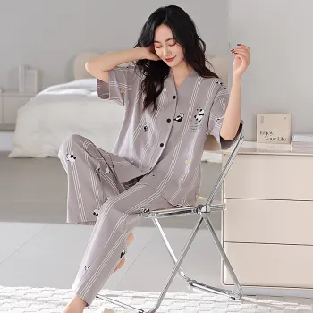 Floating Light Islands Pajama Set Women's Gray