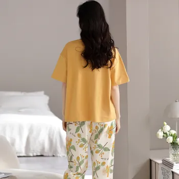 Floating Light Islands Pajama Set Women's Gift Box Set Ginger Yellow