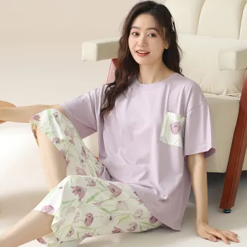 Floating Light Islands Pajama Set Women's Light Purple