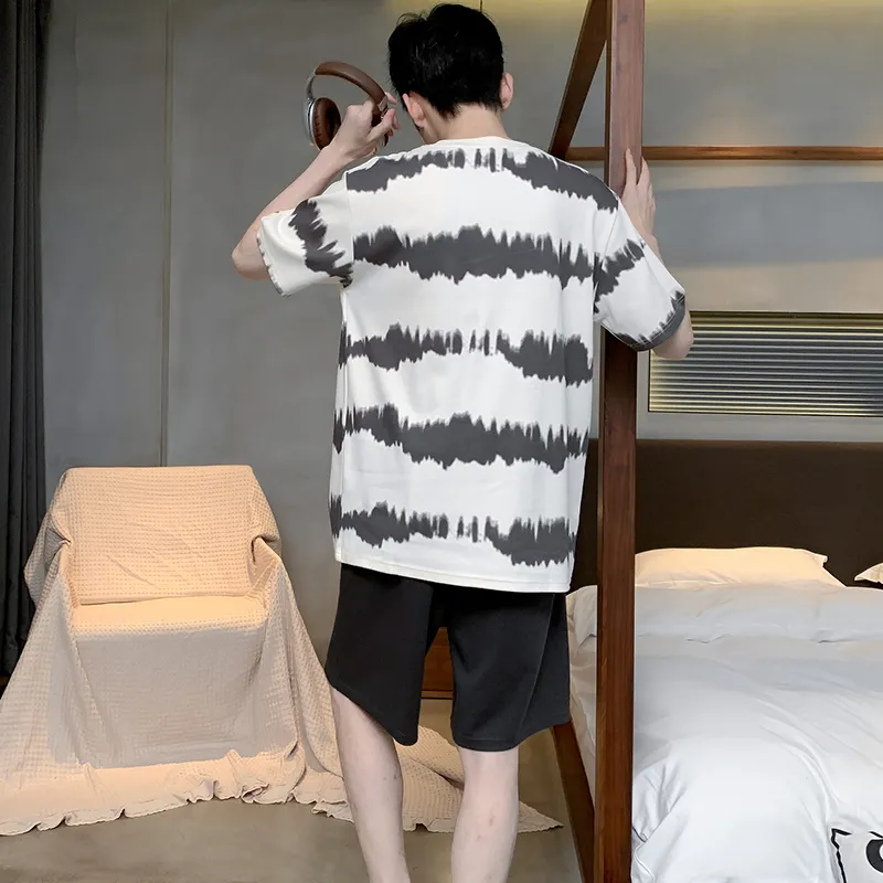 Floating Light Islands Pajama Set Men's Gray Apricot-0