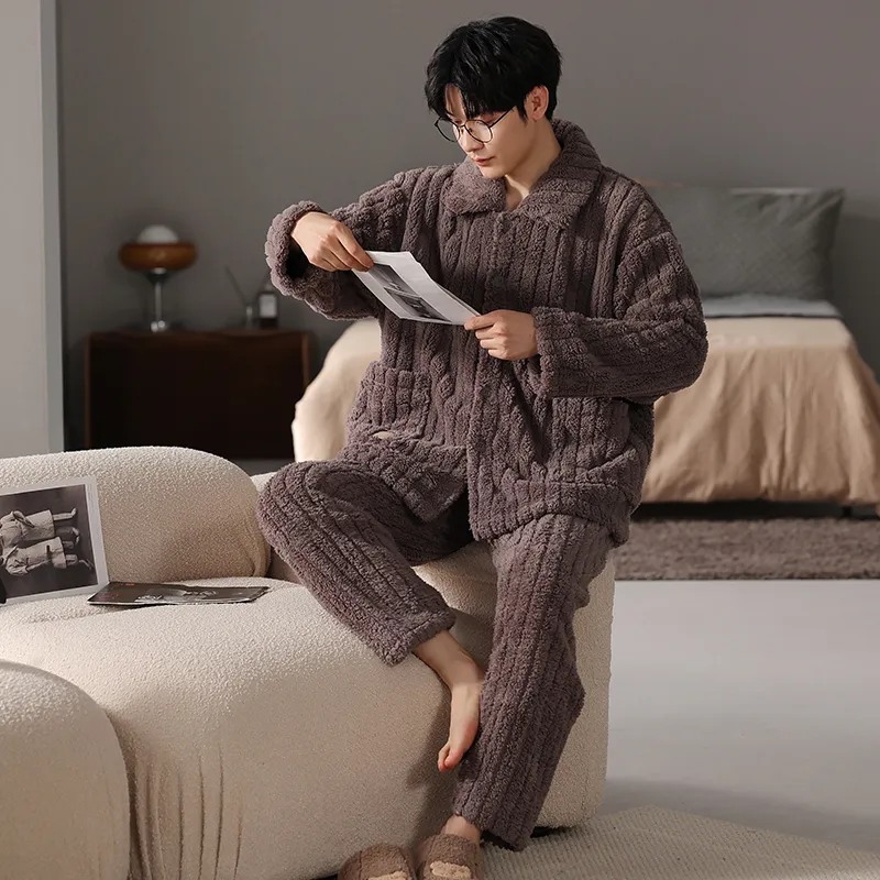Floating light islands Men Pajama Sets-2