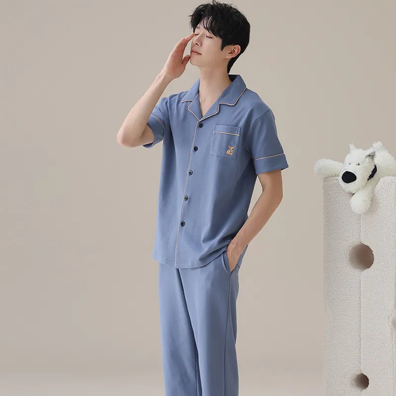 Floating Light Islands Pajama Set Men's Light Blue-5