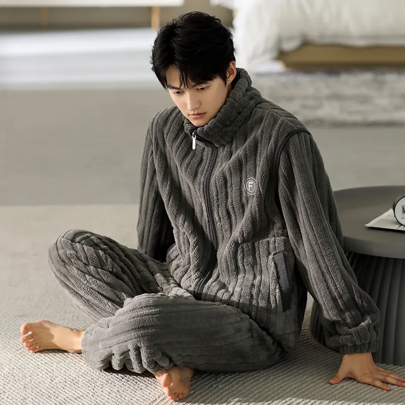 Floating Light Islands Pajama Set Gift Box Set Men's Slate Gray-1