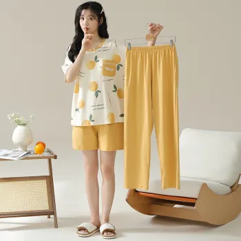 Floating Light Islands Pajama Set Women's Orange