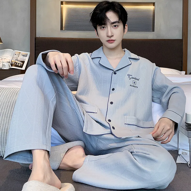 Floating Light Islands Pajama Set Gift Box Set Men's Light Blue-2