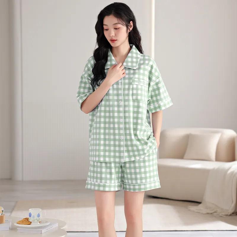 Floating Light Islands Pajama Set Women's Box Light Green-4