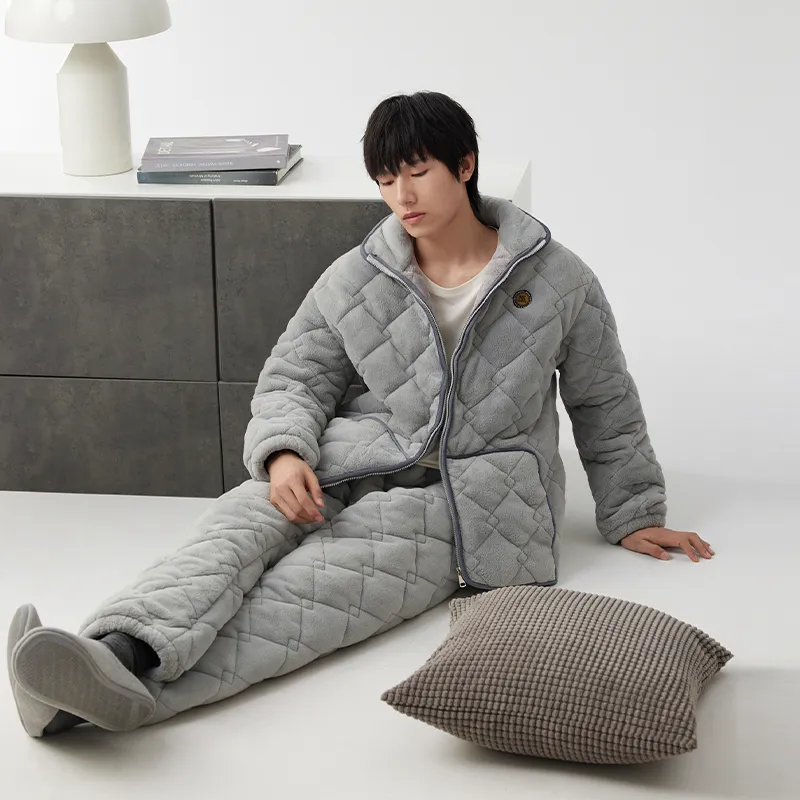 Floating light islands Men Pajama Sets-4