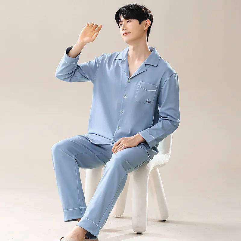 Floating light islands Men Pajama Sets-5