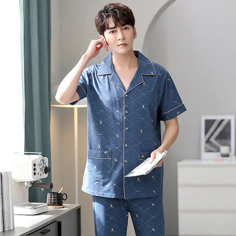 Floating light islands Men Pajama Sets-7