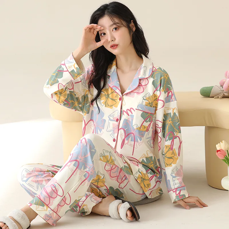 Floating Light Islands Pajama Set Women's Gift Box Set Pink-6