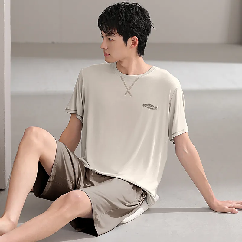Floating Light Islands Pajama Set Men's Wheat-2