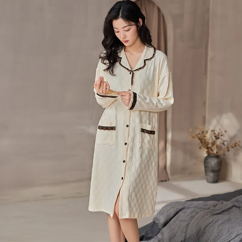 Floating Light Islands Nightgown Women's Box Apricot-7